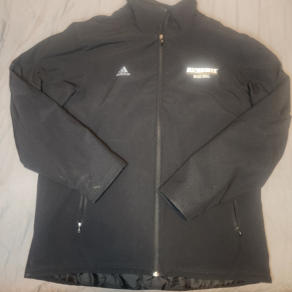 Adidas Unisex Size XL‎ Milwaukee Baseketball Embroidered Jacket Black College